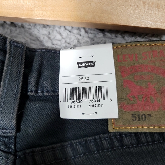 🆕️ Levi's Jeans Mens Black 28x32 510 Skinny Distressed Gothic Grunge Denim - Picture 7 of 14